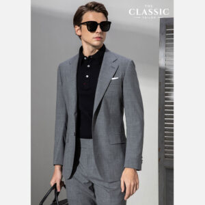 Alternative view of Bộ vest màu xám trơn hiện đại