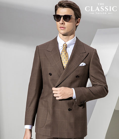 Bộ vest màu nâu trơn