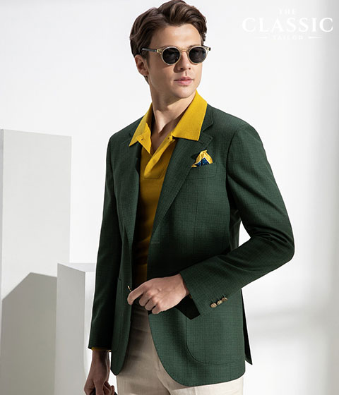 Bộ vest màu xanh lục